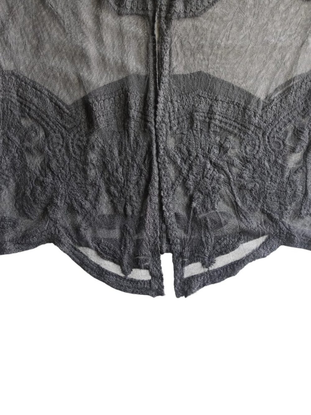 Black Lace Duster Kimono Robe One Size Sheer Gothic Boho Resort Cover Up EUC - Picture 6 of 8